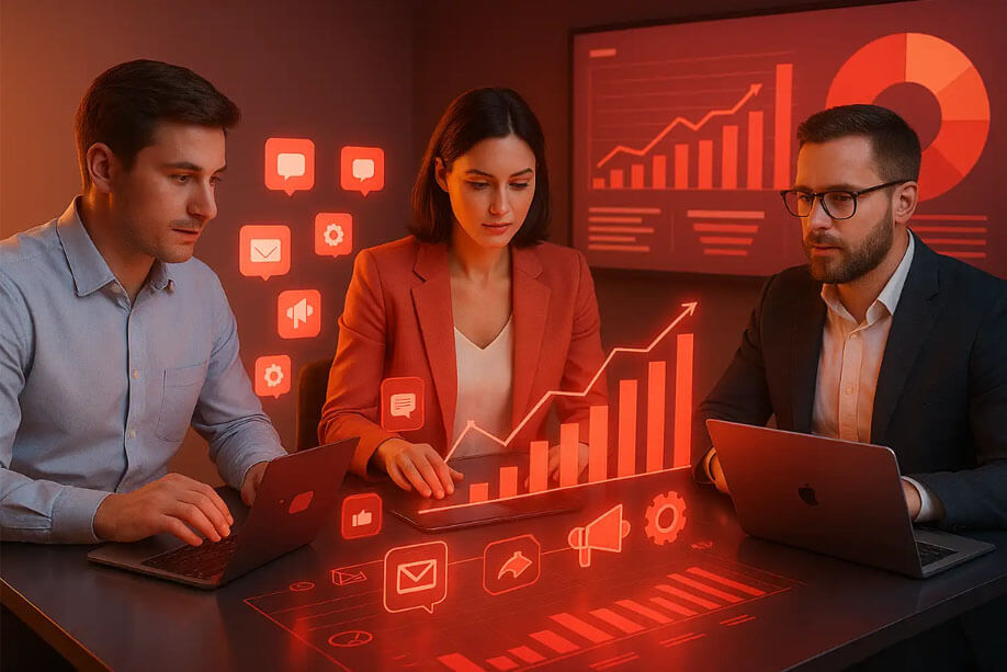 Tenha uma visão 360º do marketing, integrando estratégia, tecnologia e inovação para otimizar o funil de vendas e ampliar o retorno real sobre seus investimentos.